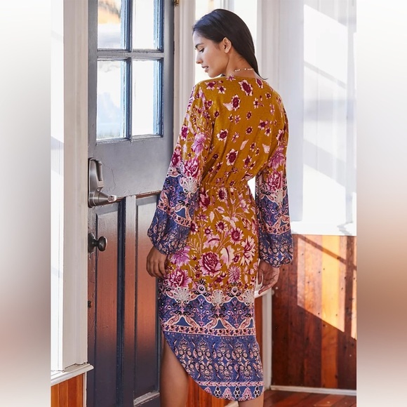 By Anthropologie Size M Long Sleeve Tunic Dress Boho Bohemian - Picture 2 of 9